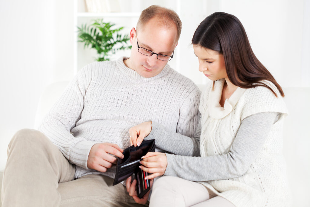 Couple talking about balancing personal and financial life.